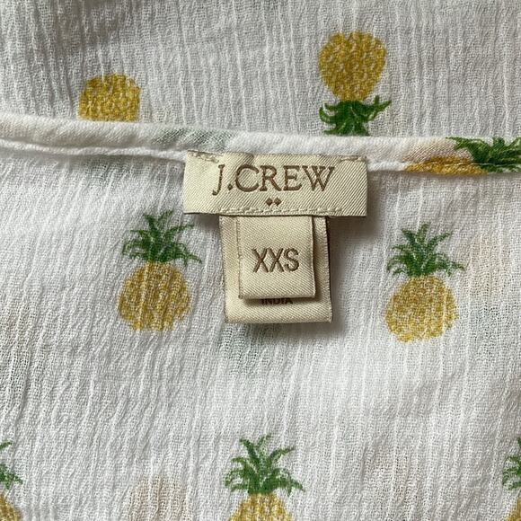 J. Crew Pineapple Top Tee Oversized Tropical Summer T-shirt Gauzy - Picture 5 of 6